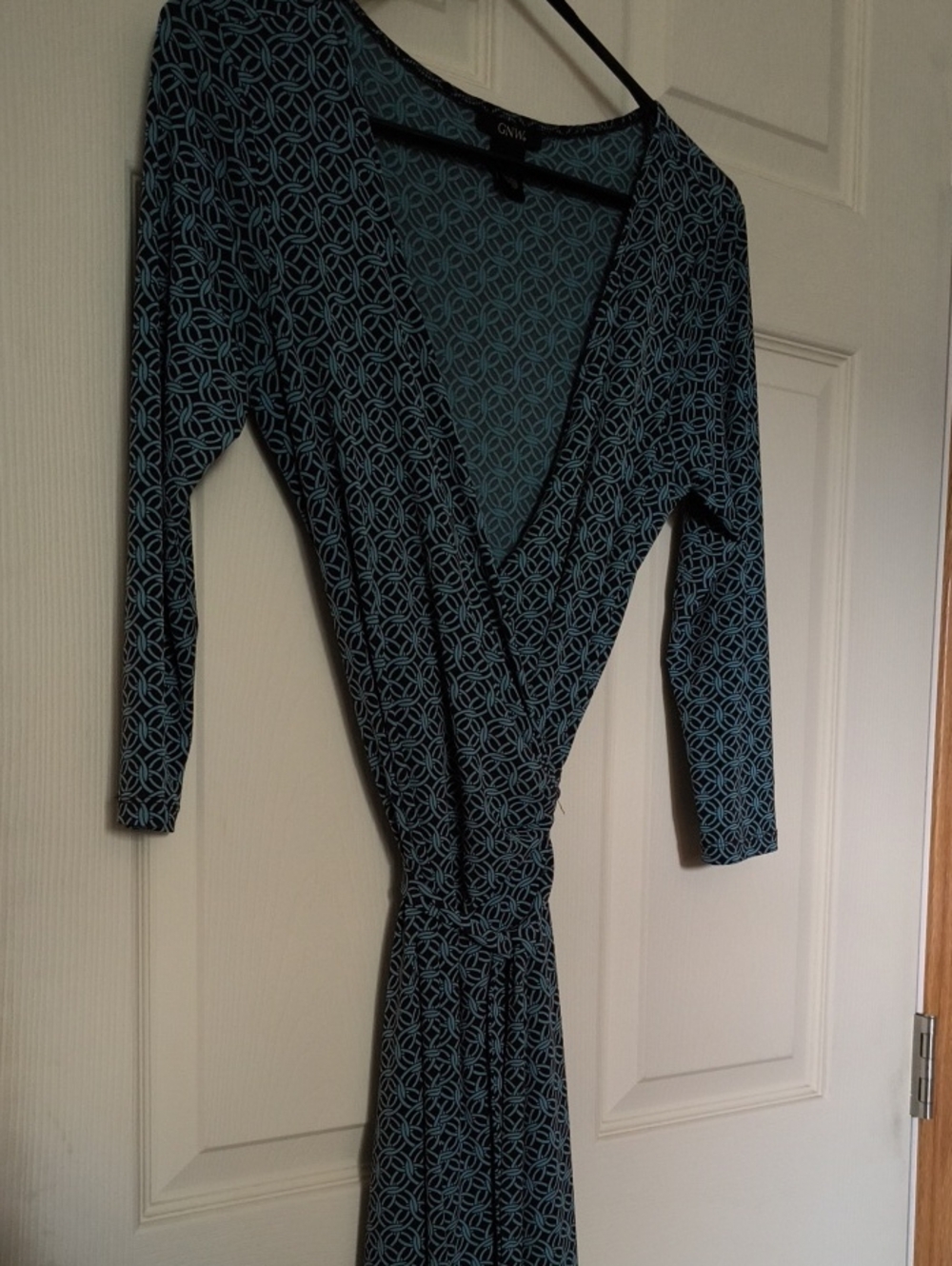 Geometric Wrap Dress — Teal And Brown 🩷 GNW